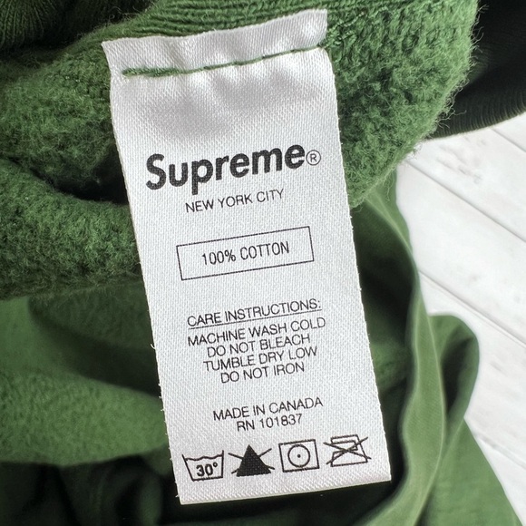 Supreme New York Men’s Size L Pine Green Cotton Hoodie - Picture 9 of 13